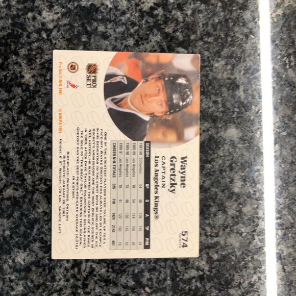 Wayne Gretzky Pro Set 1991 #574 hockey card !!! - Picture 2 of 2